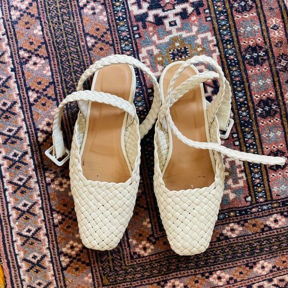LOQ Adria Sandals in Sand Woven Leather Summer Ankle Strap Shoes - Picture 3 of 4